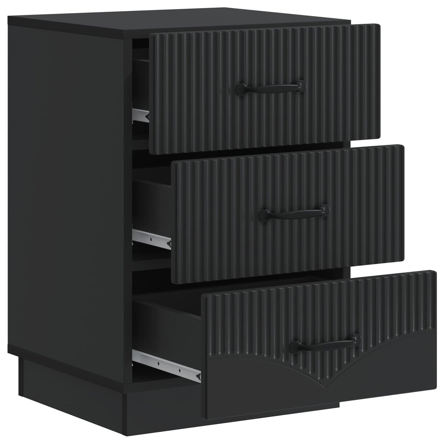Bedside Cabinet Black 43 x 41 x 63.5 cm Engineered Wood
