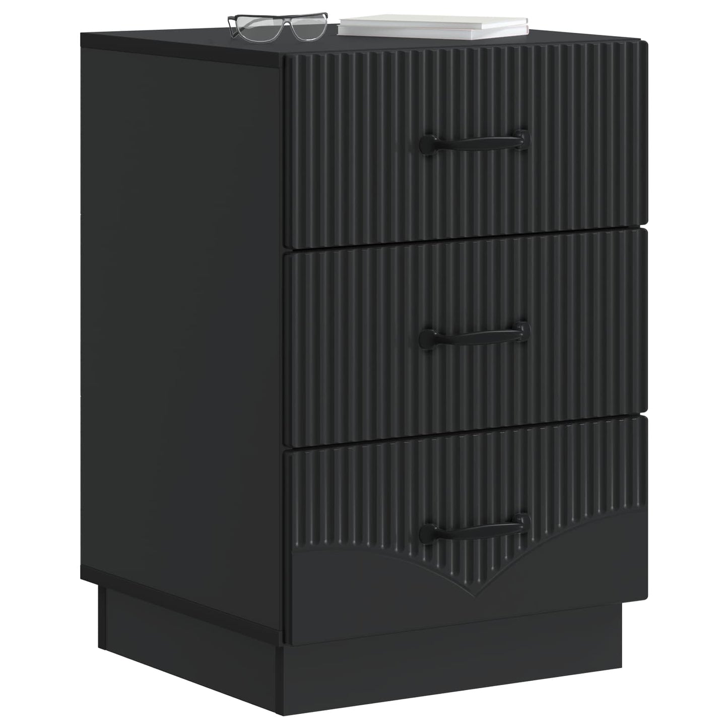 Bedside Cabinet Black 43 x 41 x 63.5 cm Engineered Wood