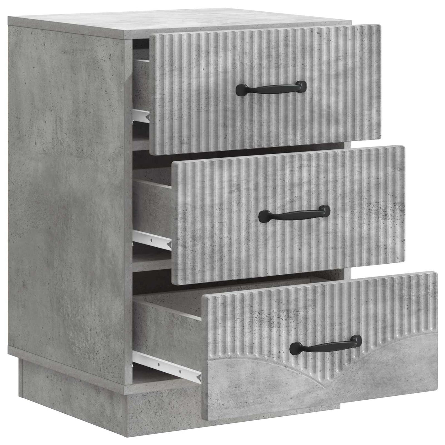Bedside Cabinet Concrete Grey 43 x 41 x 63.5 cm Engineered Wood