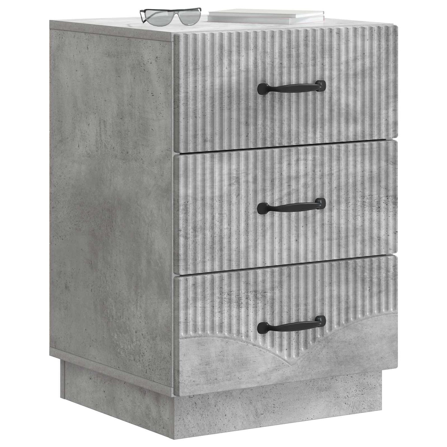 Bedside Cabinet Concrete Grey 43 x 41 x 63.5 cm Engineered Wood