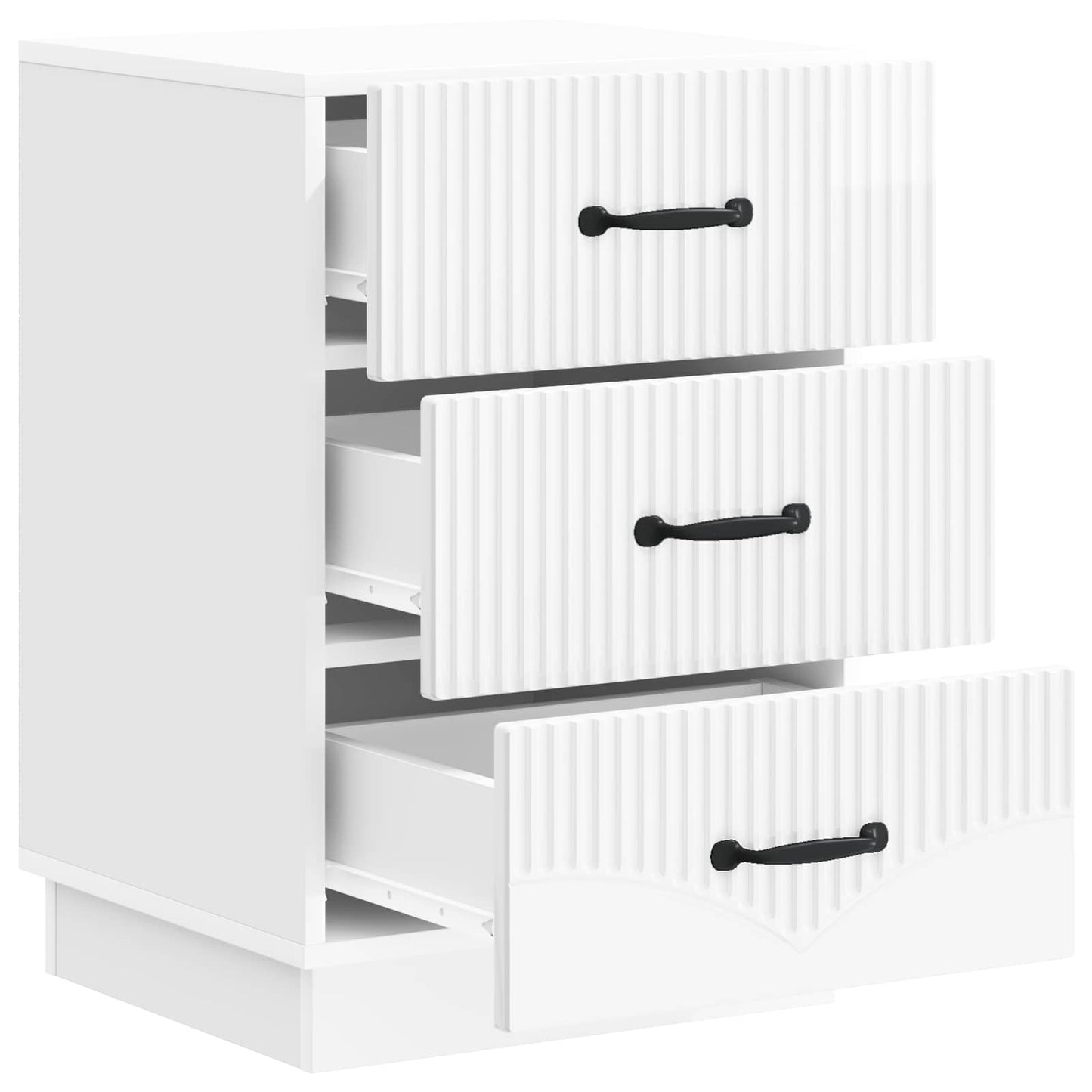 Bedside Cabinet with Drawer High Gloss White 43 x 41 x 63.5 cm