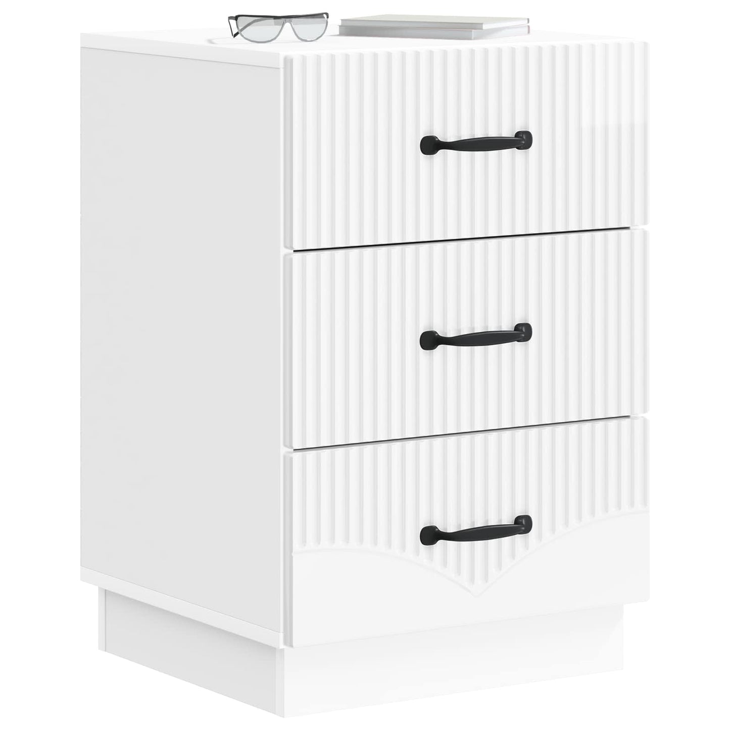 Bedside Cabinet with Drawer High Gloss White 43 x 41 x 63.5 cm
