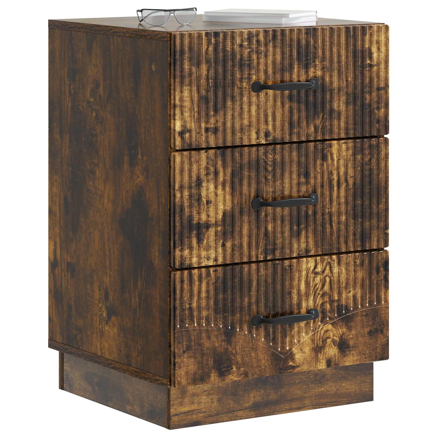 Bedside Cabinet Smoked Oak 43 x 41 x 63.5 cm Engineered Wood