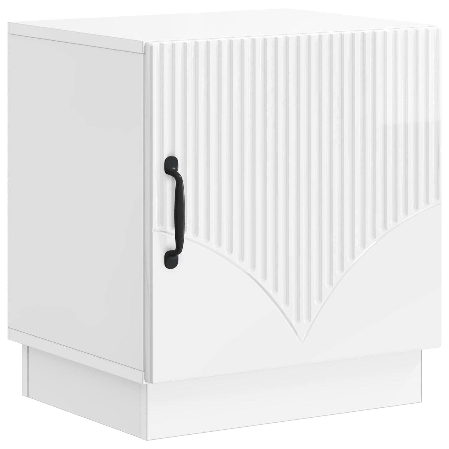 Bedside Table High Gloss White 43 x 34.5 x 47 cm