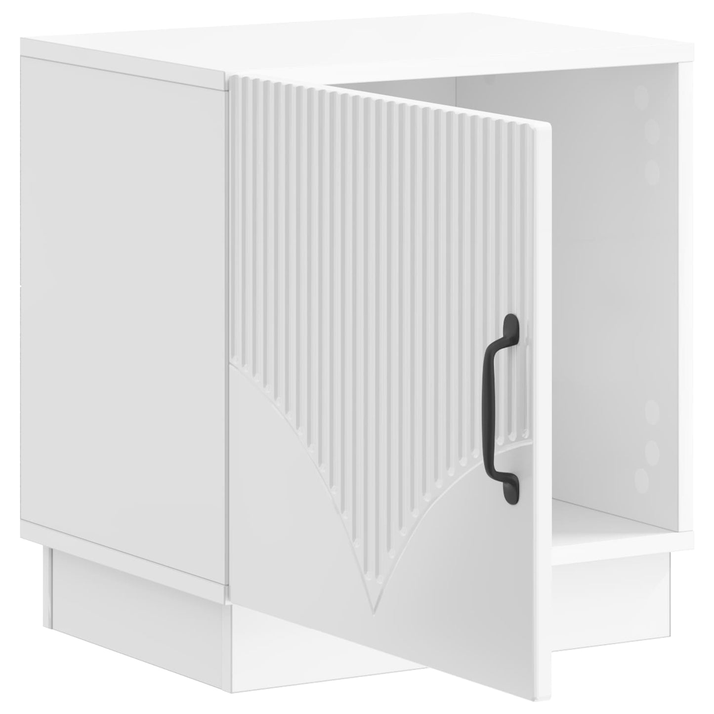 Bedside Table High Gloss White 43 x 34.5 x 47 cm