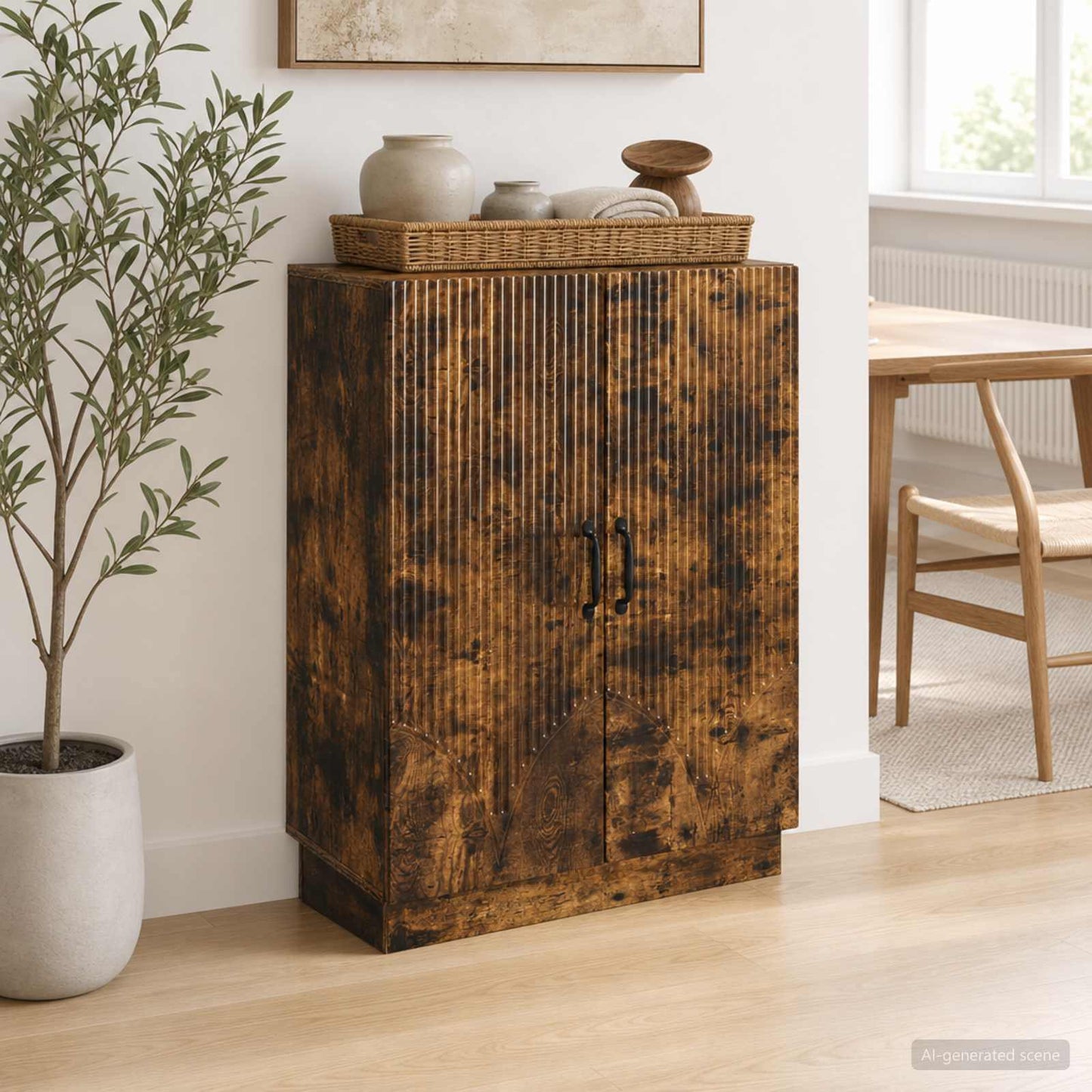 Sideboard Smoked Oak 66 x 34.5 x 87 cm Engineered Wood