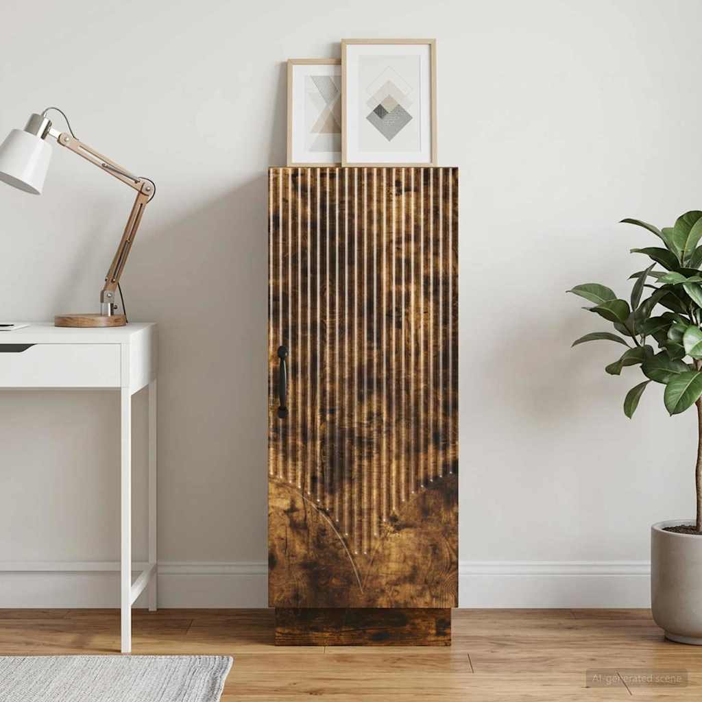 Sideboard Smoked Oak 33 x 34.5 x 87 cm Engineered Wood