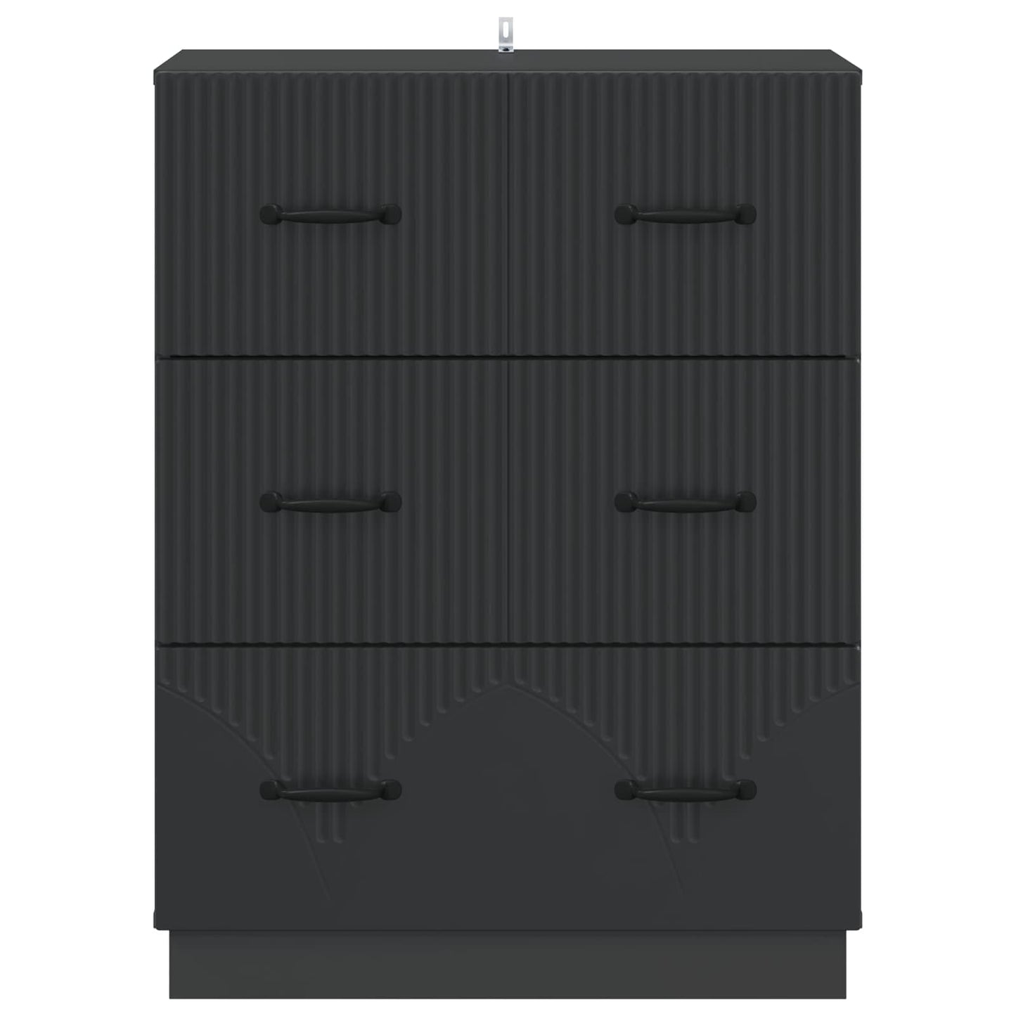 Drawer Cabinet Black 66 x 34.5 x 87 cm Engineered Wood