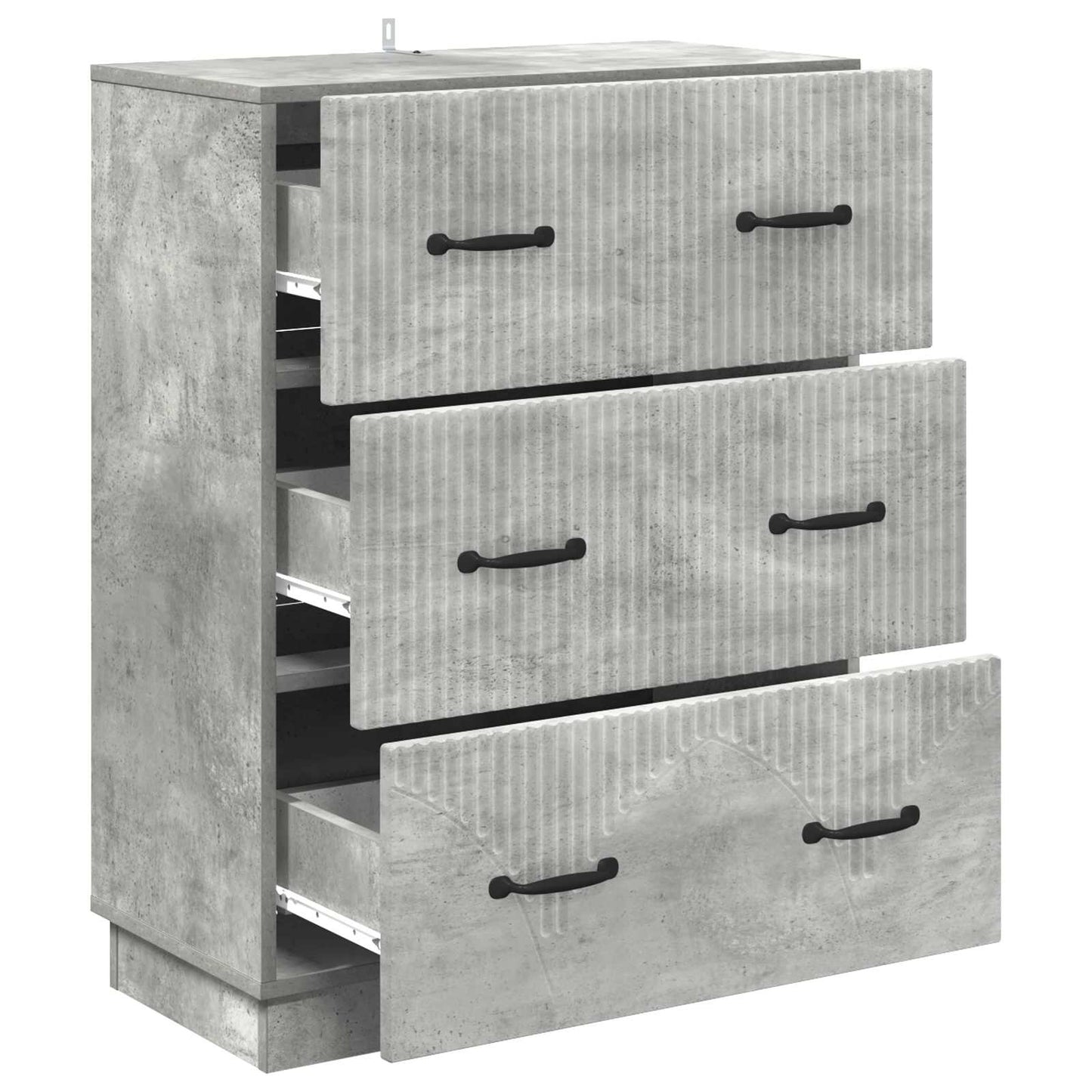 Drawer Cabinet Concrete Grey 66 x 34.5 x 87 cm Engineered Wood