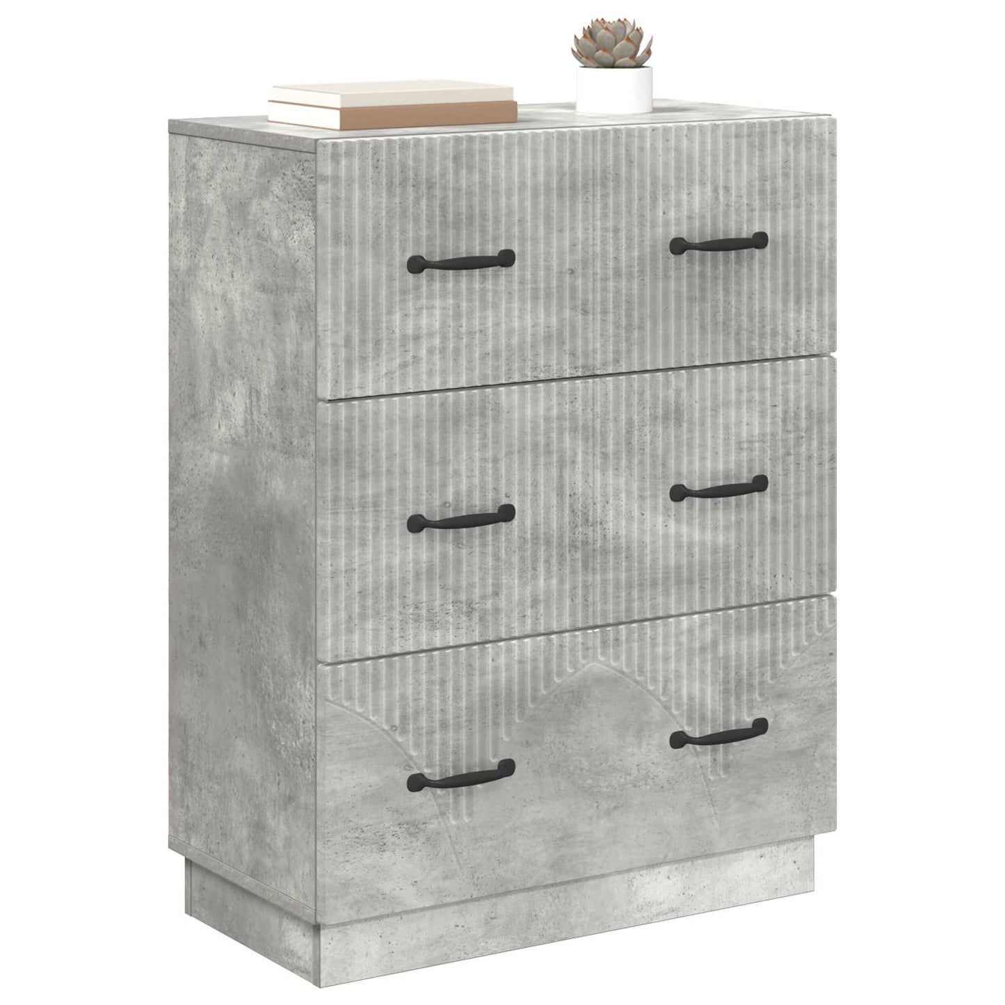 Drawer Cabinet Concrete Grey 66 x 34.5 x 87 cm Engineered Wood