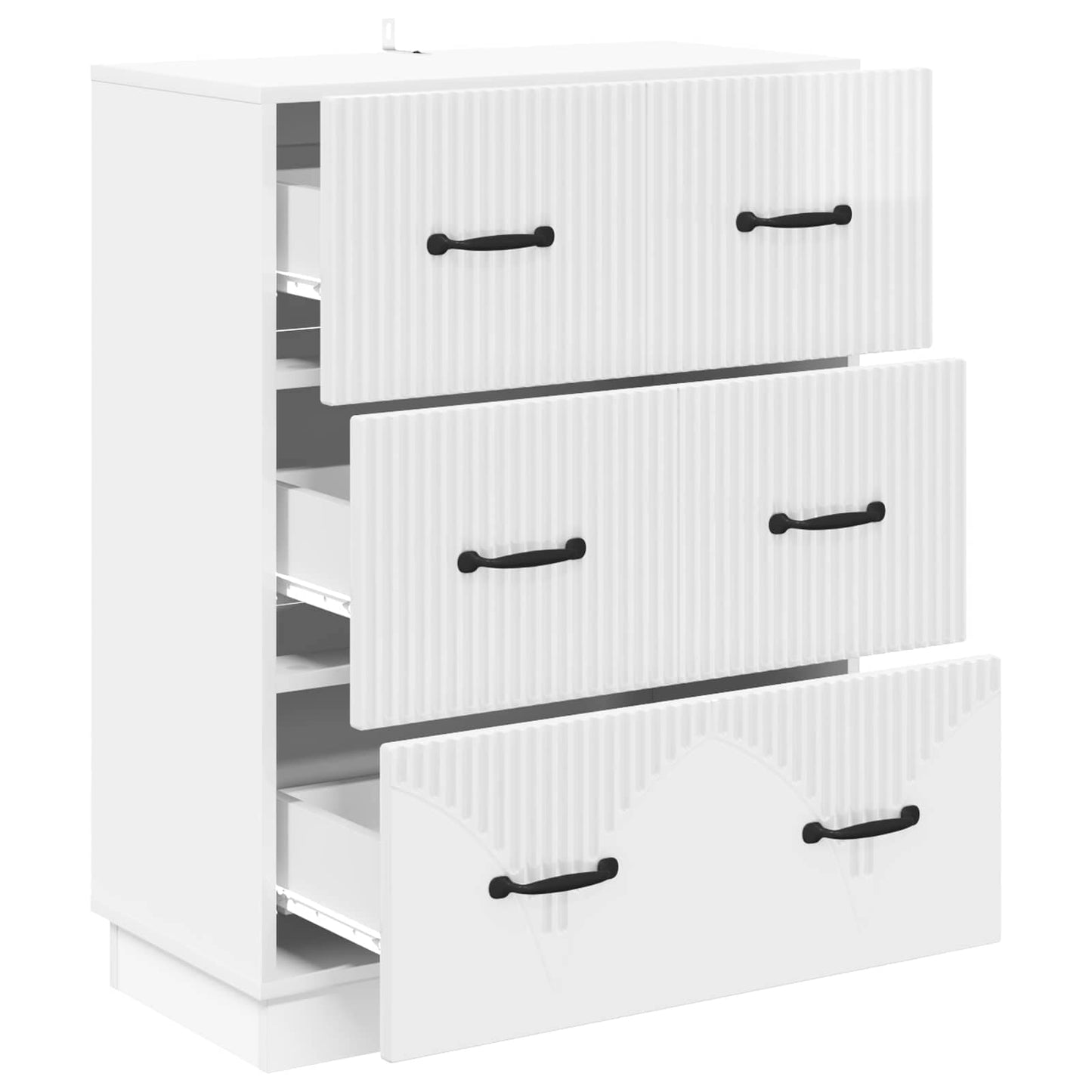 Drawer Cabinet High Gloss White 66 x 34.5 x 87 cm