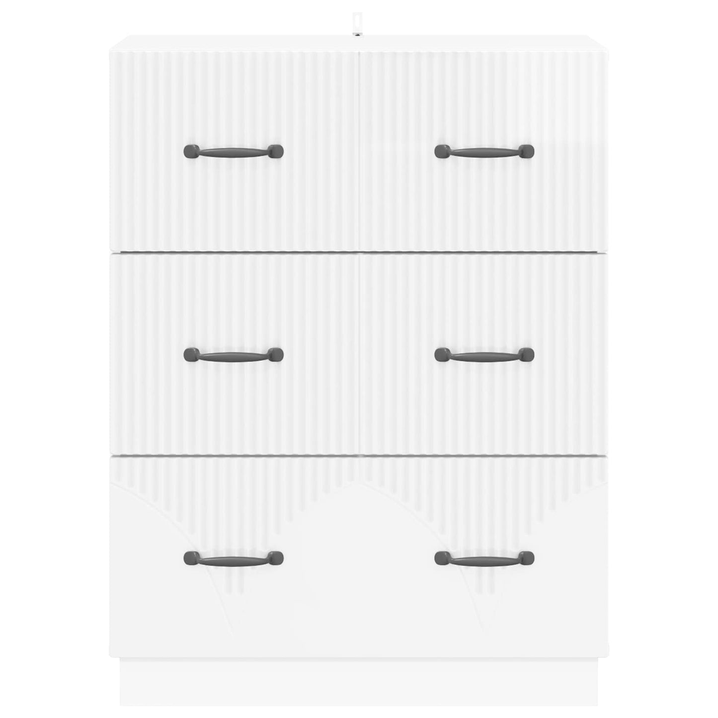 Drawer Cabinet High Gloss White 66 x 34.5 x 87 cm