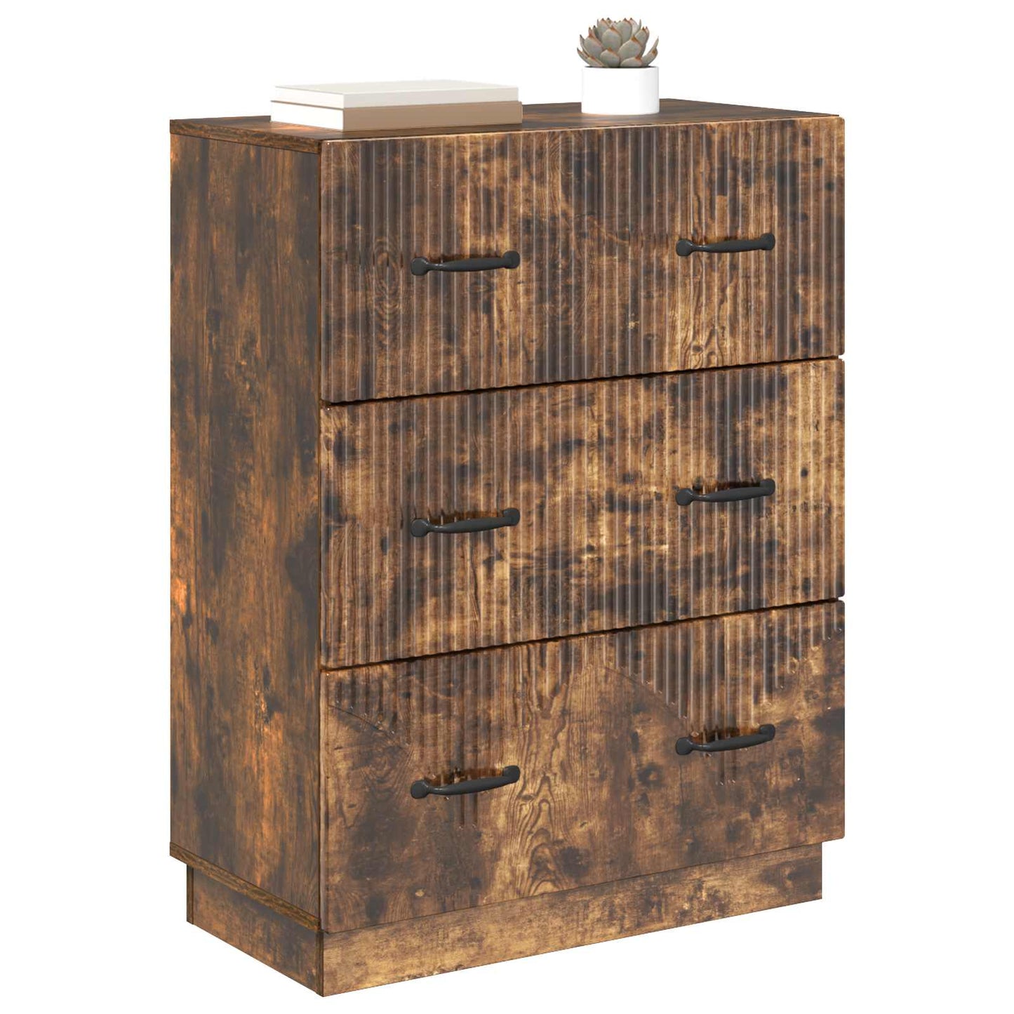 Drawer Cabinet Smoked Oak 66 x 34.5 x 87 cm Engineered Wood