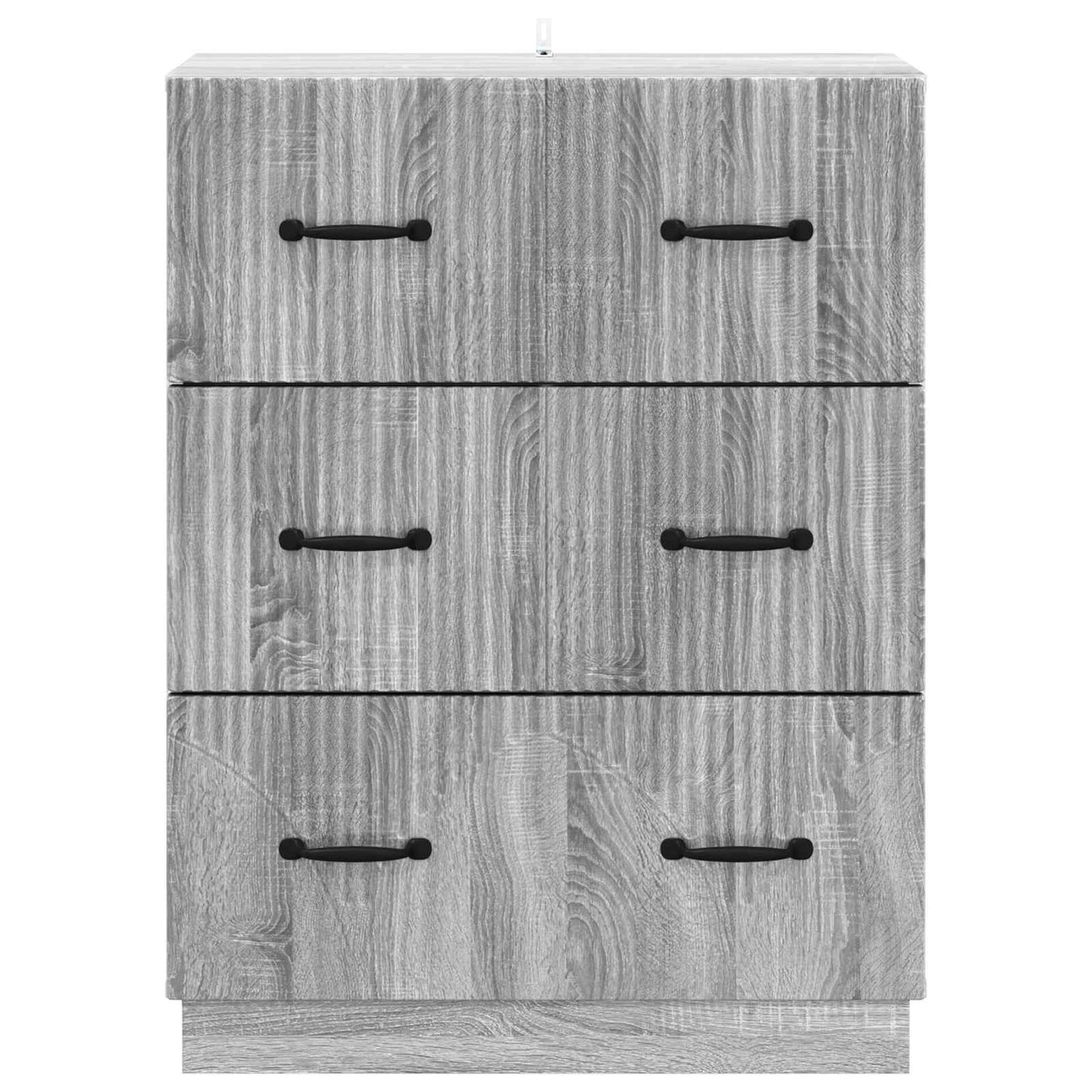 Drawer Cabinet Grey Sonoma 66 x 34.5 x 87 cm Engineered Wood