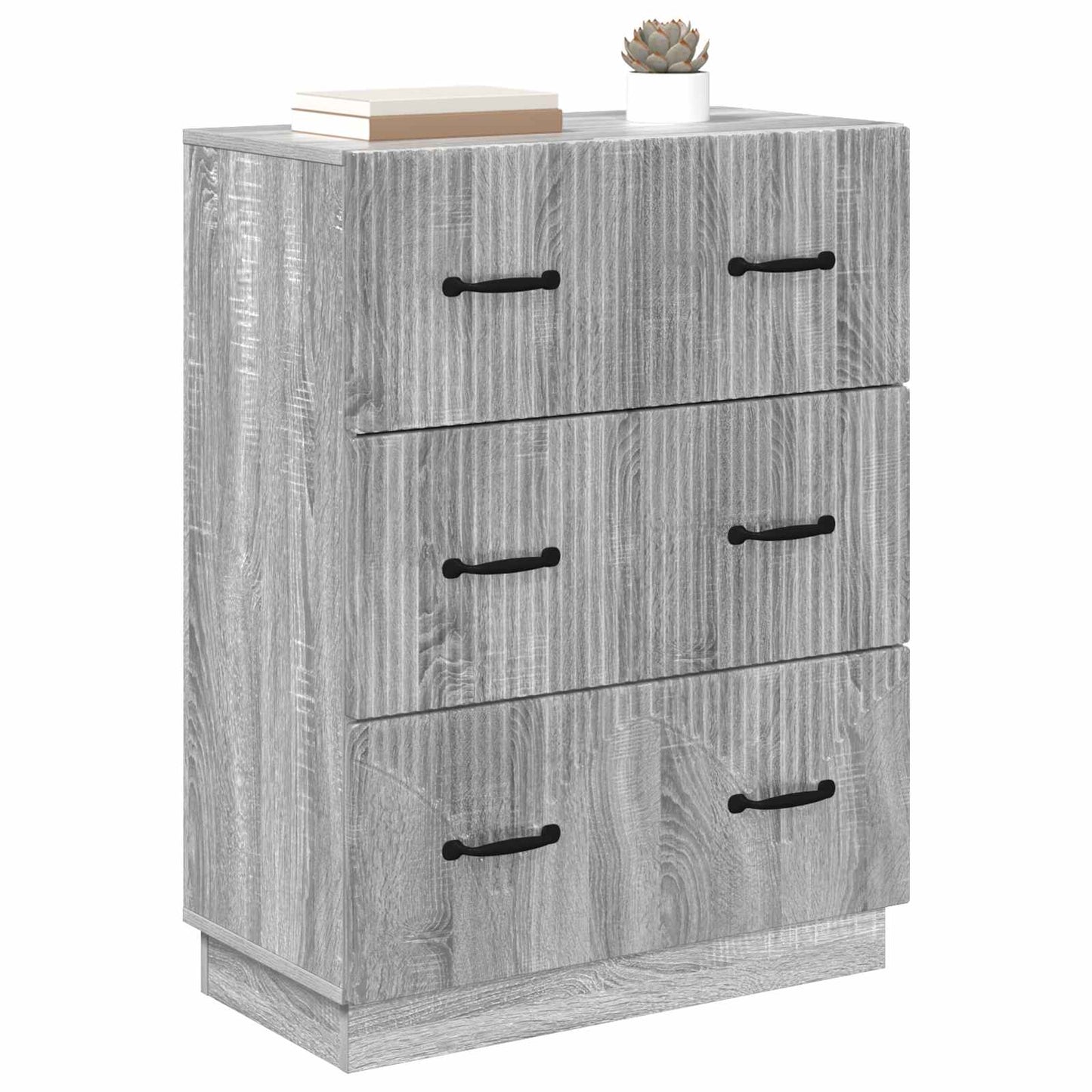 Drawer Cabinet Grey Sonoma 66 x 34.5 x 87 cm Engineered Wood