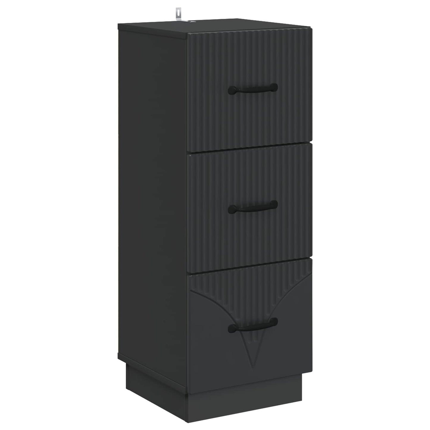 Drawer Cabinet Black 33 x 34.5 x 87 cm Engineered Wood