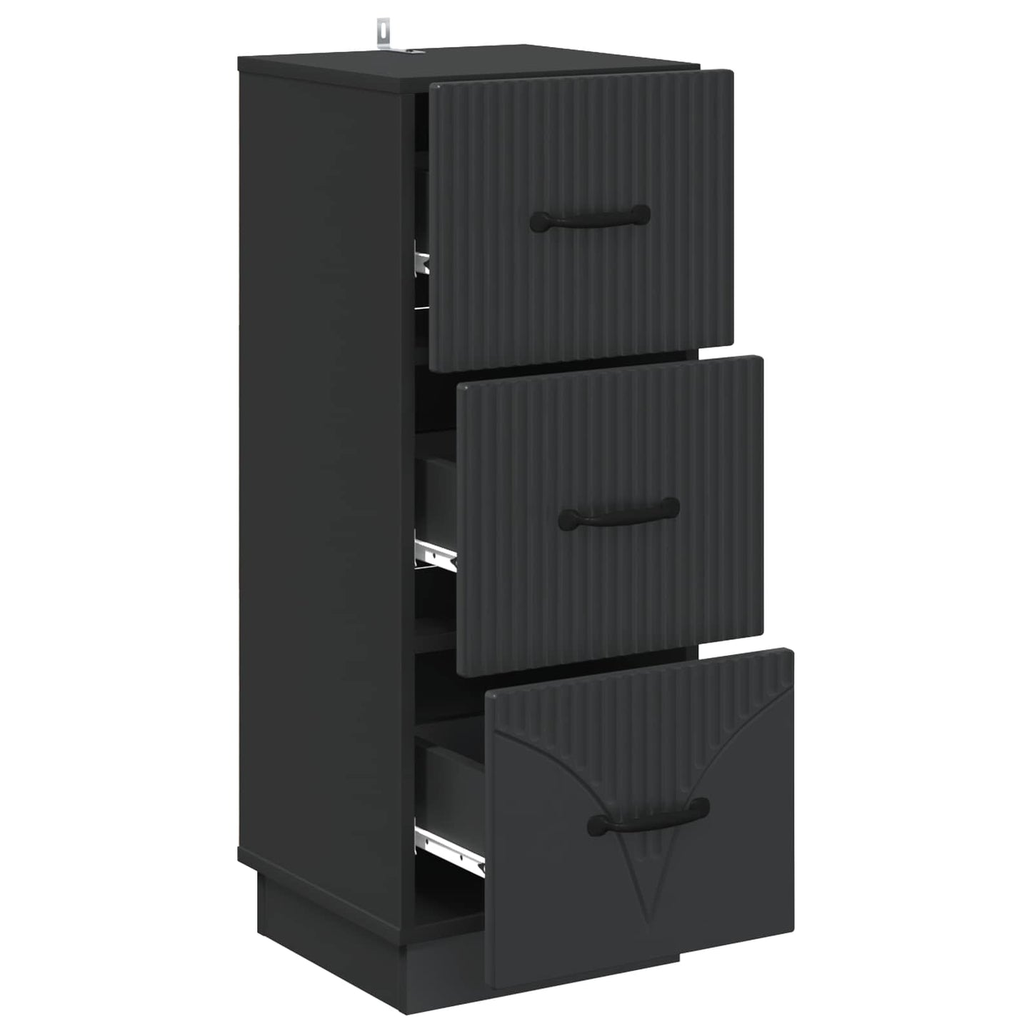 Drawer Cabinet Black 33 x 34.5 x 87 cm Engineered Wood