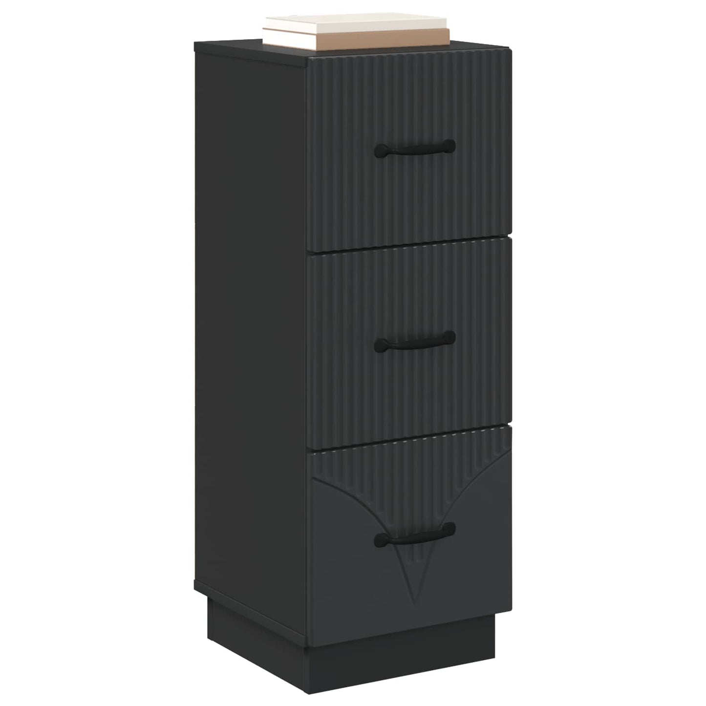 Drawer Cabinet Black 33 x 34.5 x 87 cm Engineered Wood