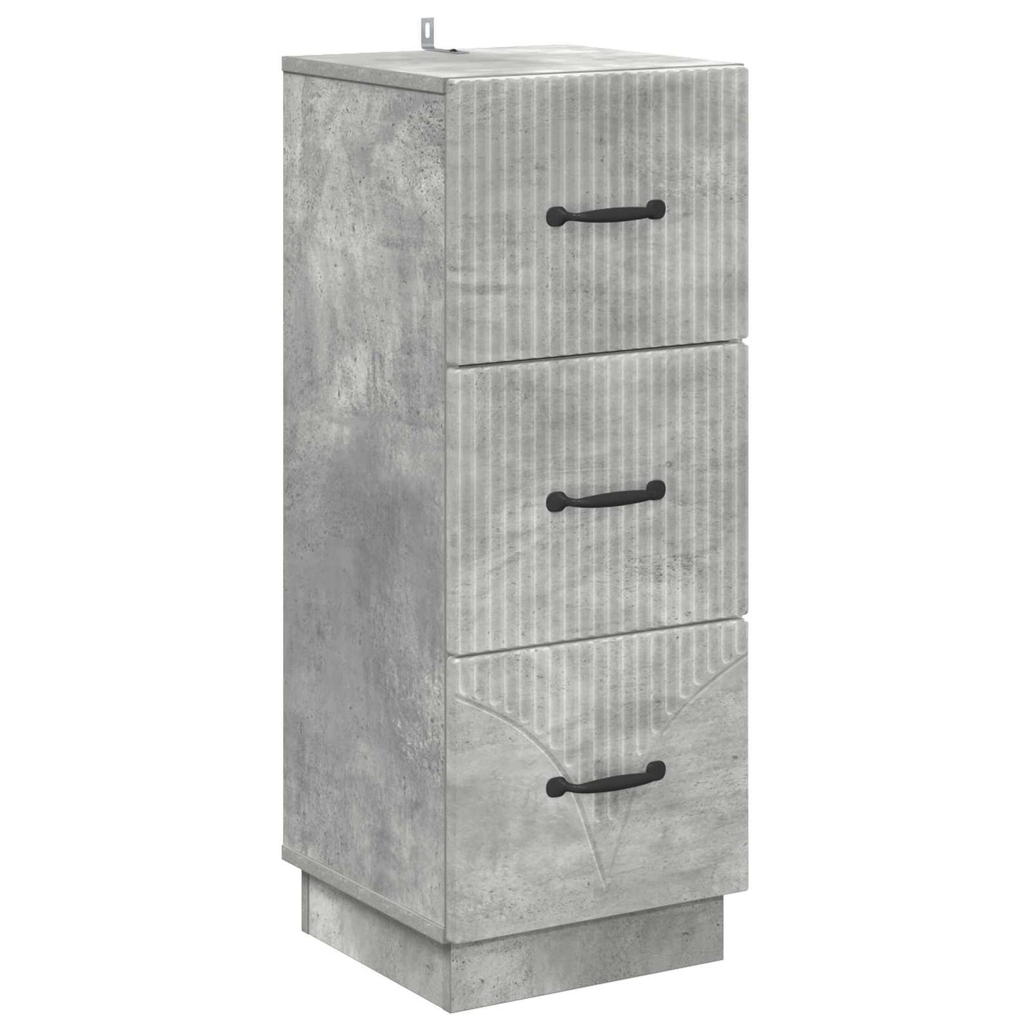 Drawer Cabinet Concrete Grey 33 x 34.5 x 87 cm Engineered Wood