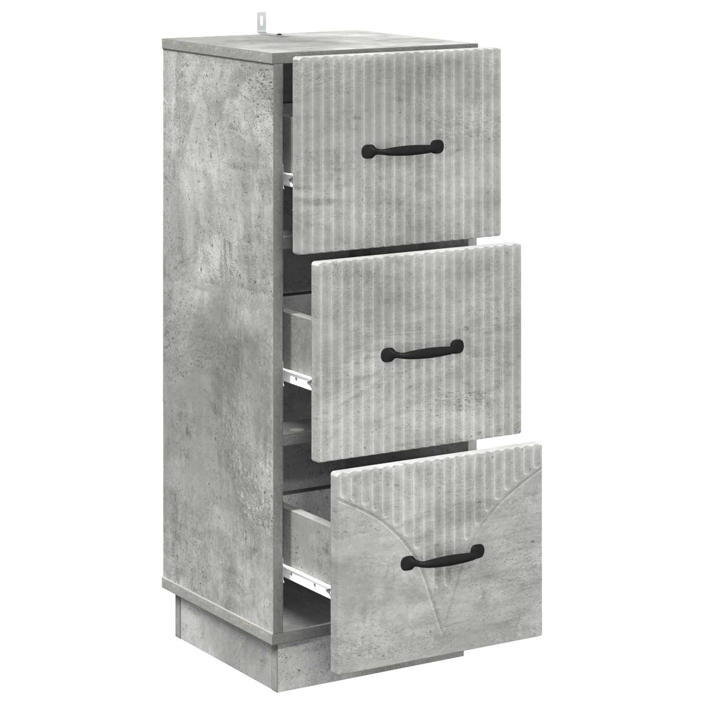 Drawer Cabinet Concrete Grey 33 x 34.5 x 87 cm Engineered Wood