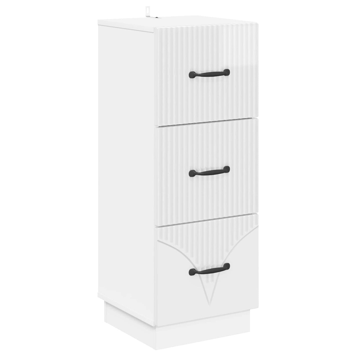 Drawer Cabinet High Gloss White 33 x 34.5 x 87 cm