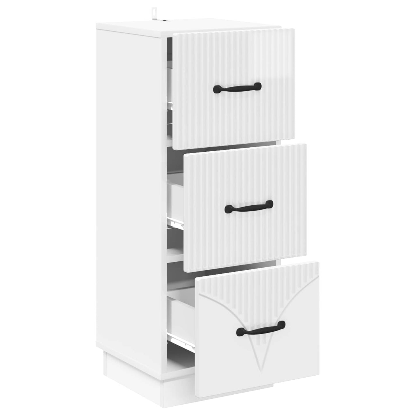 Drawer Cabinet High Gloss White 33 x 34.5 x 87 cm