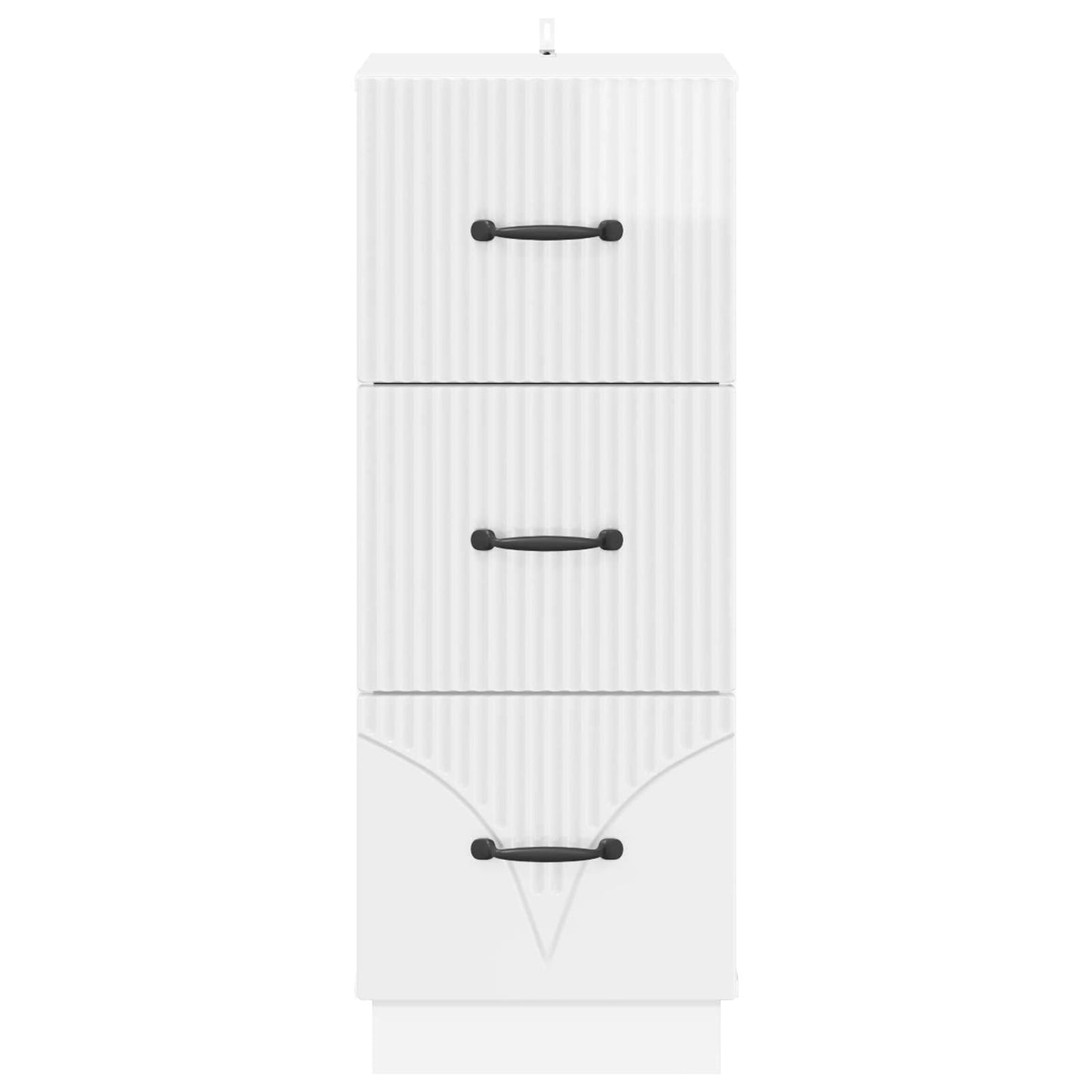 Drawer Cabinet High Gloss White 33 x 34.5 x 87 cm