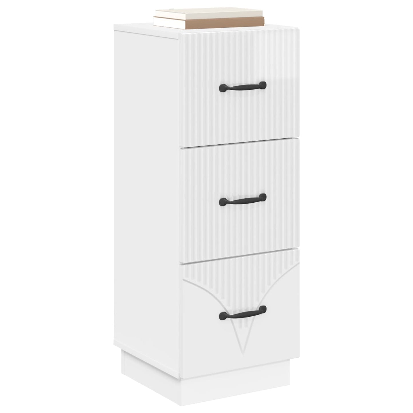 Drawer Cabinet High Gloss White 33 x 34.5 x 87 cm