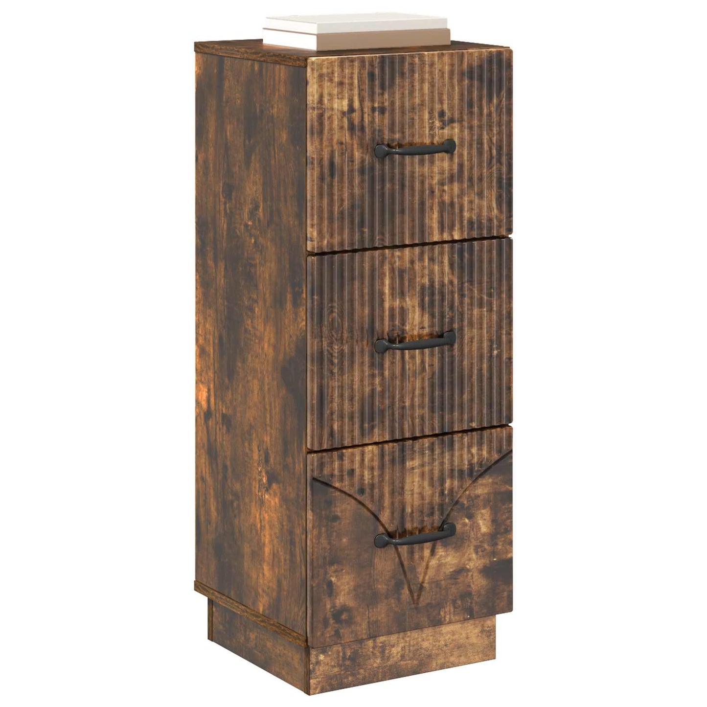 Drawer Cabinet Smoked Oak 33 x 34.5 x 87 cm Engineered Wood