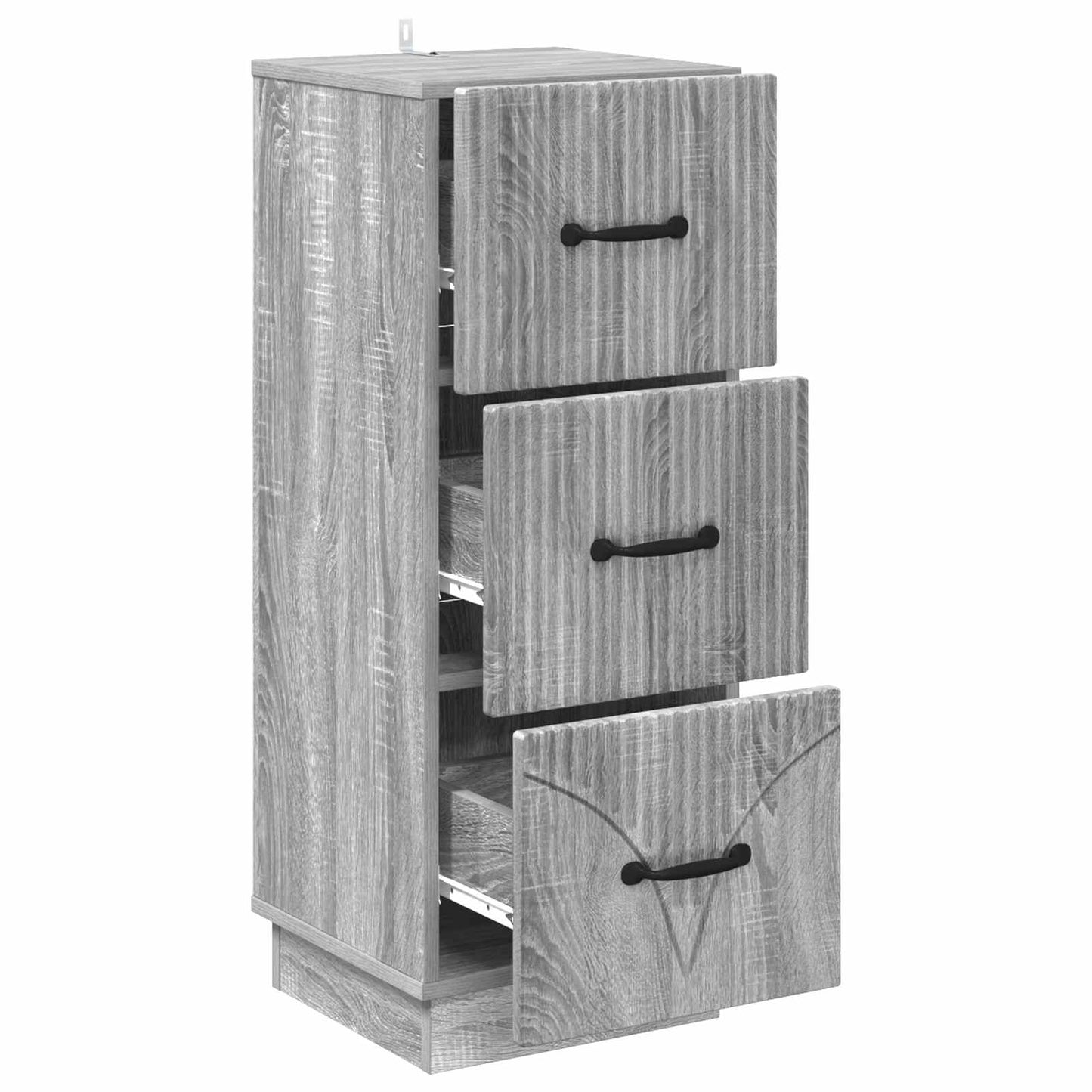 Drawer Cabinet 33 x 34.5 x 87 cm Engineered Wood Grey Sonoma