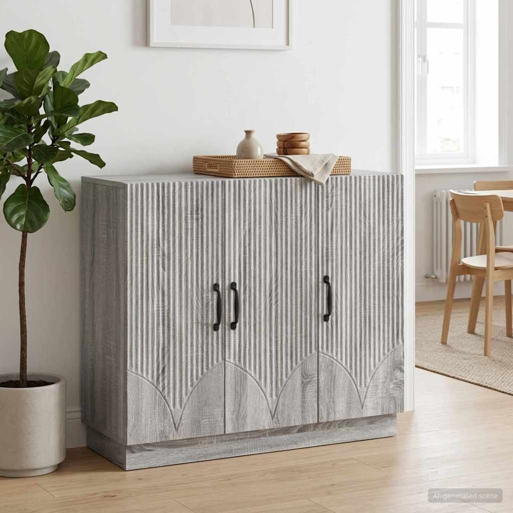 Sideboard Grey Sonoma 89 x 34.5 x 77 cm Engineered Wood