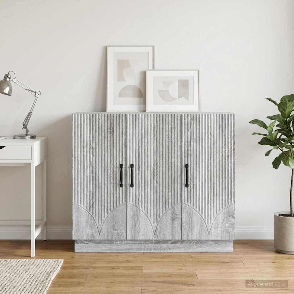 Sideboard Grey Sonoma 89 x 34.5 x 77 cm Engineered Wood