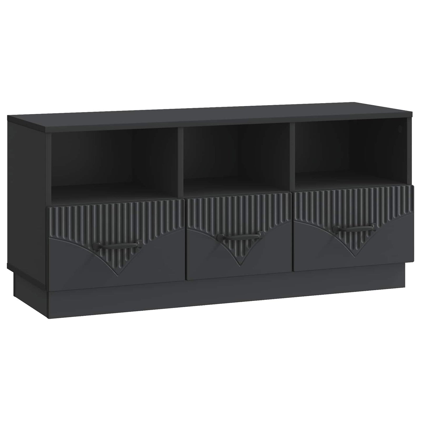 TV Cabinet with Drawer Black 102 x 34.5 x 47 cm Engineered Wood