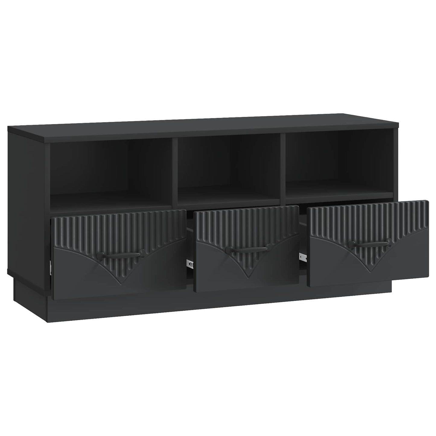 TV Cabinet with Drawer Black 102 x 34.5 x 47 cm Engineered Wood
