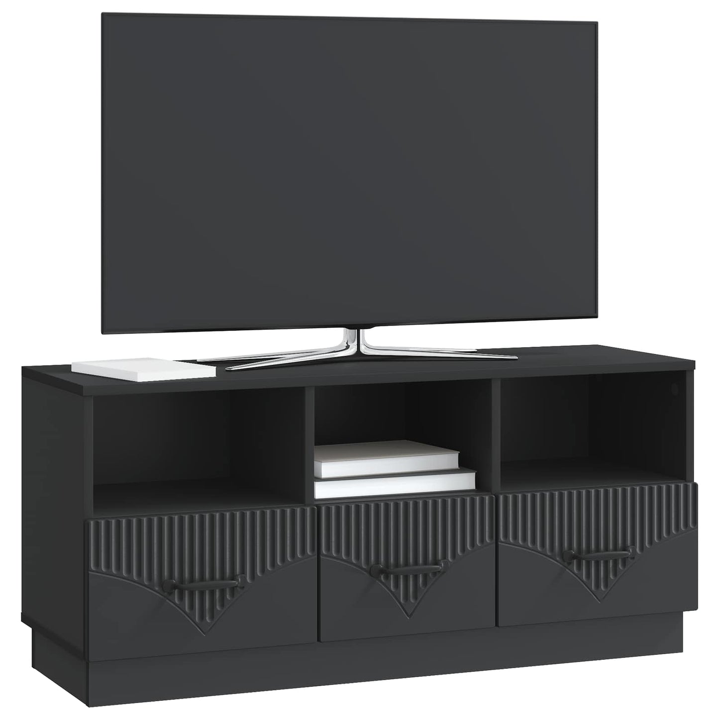TV Cabinet with Drawer Black 102 x 34.5 x 47 cm Engineered Wood