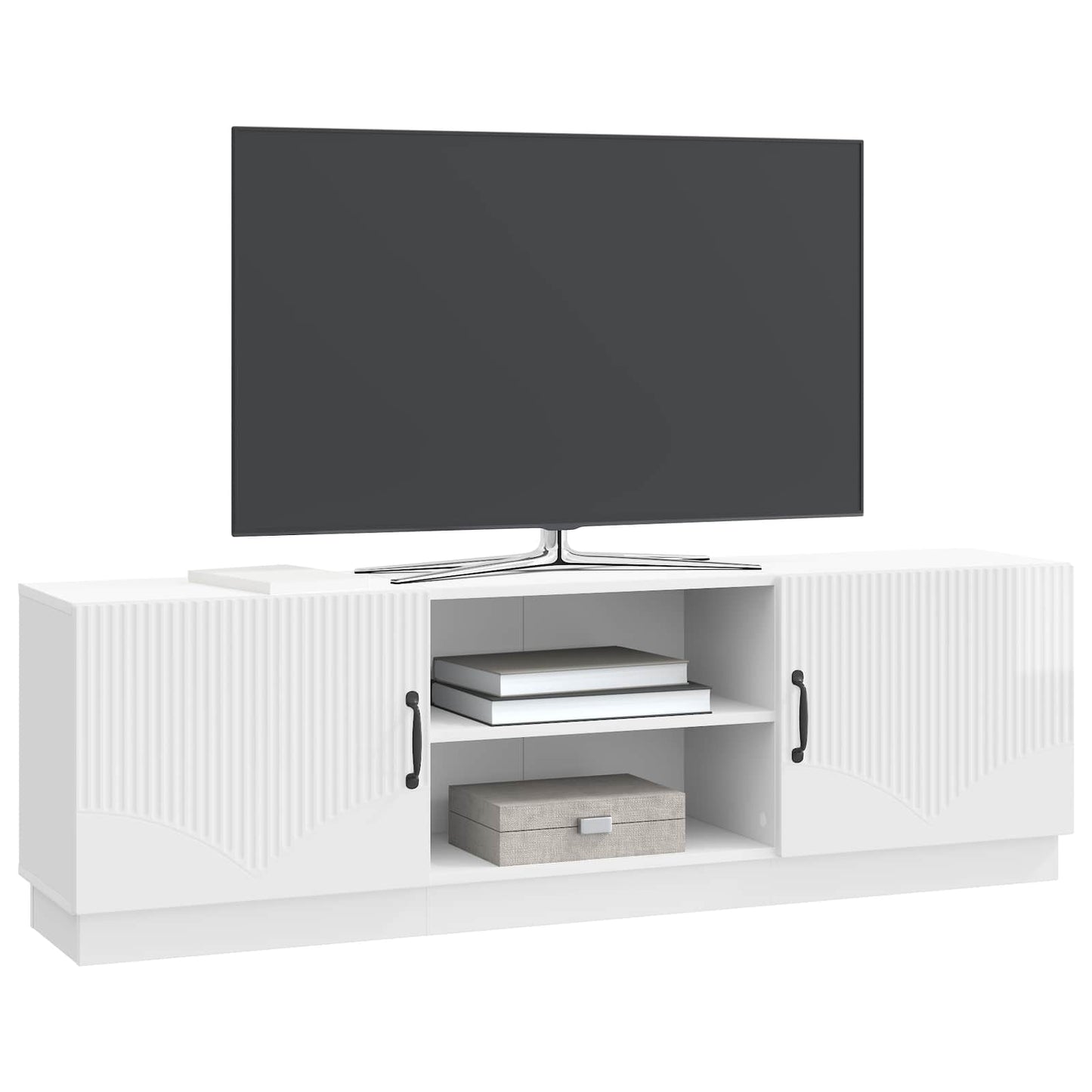 TV Cabinet High Gloss White 150 x 31 x 47 cm Engineered Wood
