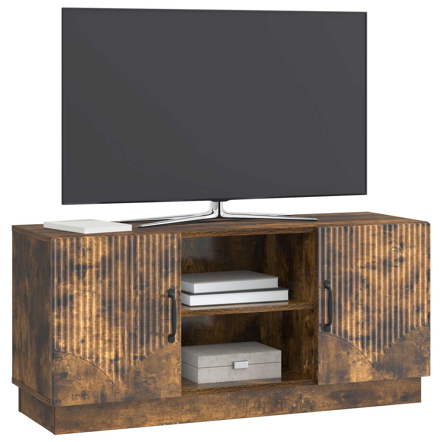 TV Cabinet Smoked Oak 102 x 34.5 x 47 cm Engineered Wood