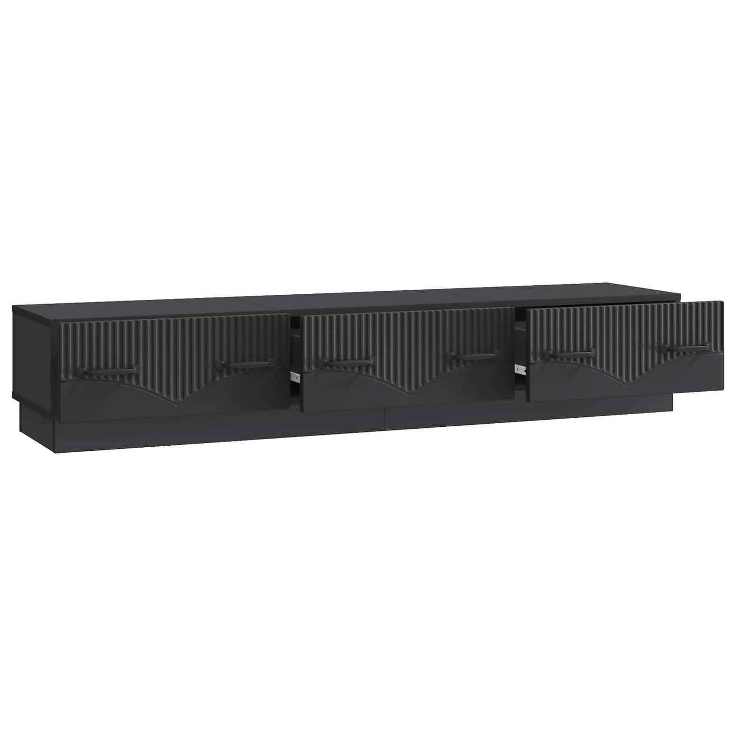 TV Cabinet with Drawer Black 147 x 34.5 x 27 cm Engineered Wood