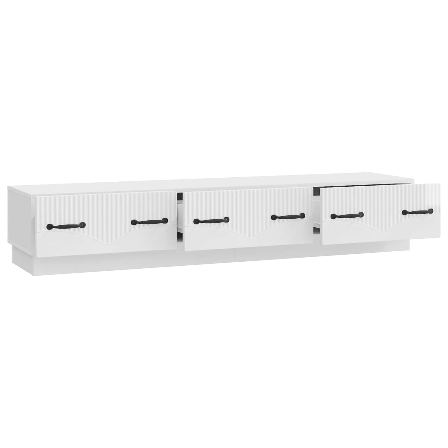 TV Cabinet High Gloss White 147 x 34.5 x 27 cm Engineered Wood