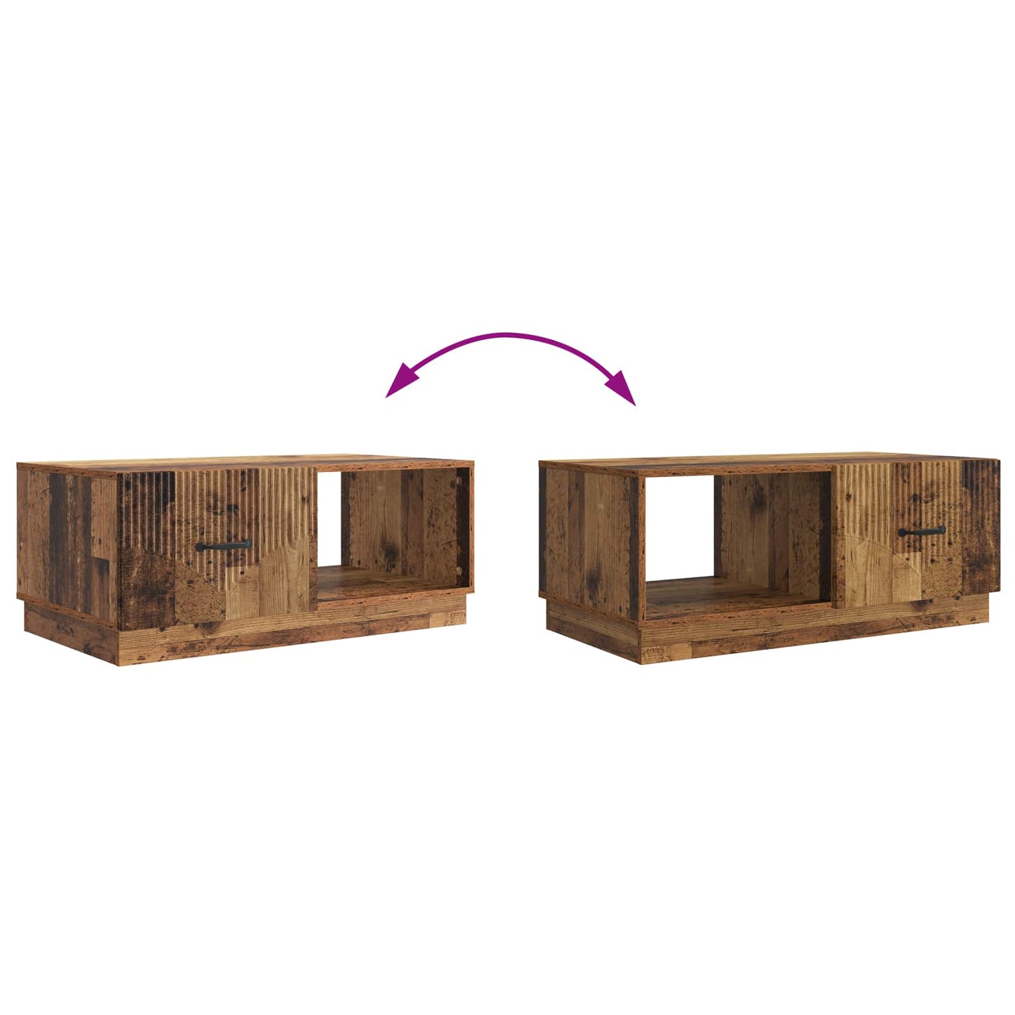 Coffee Table Old Wood 90 x 50 x 37 cm Engineered Wood