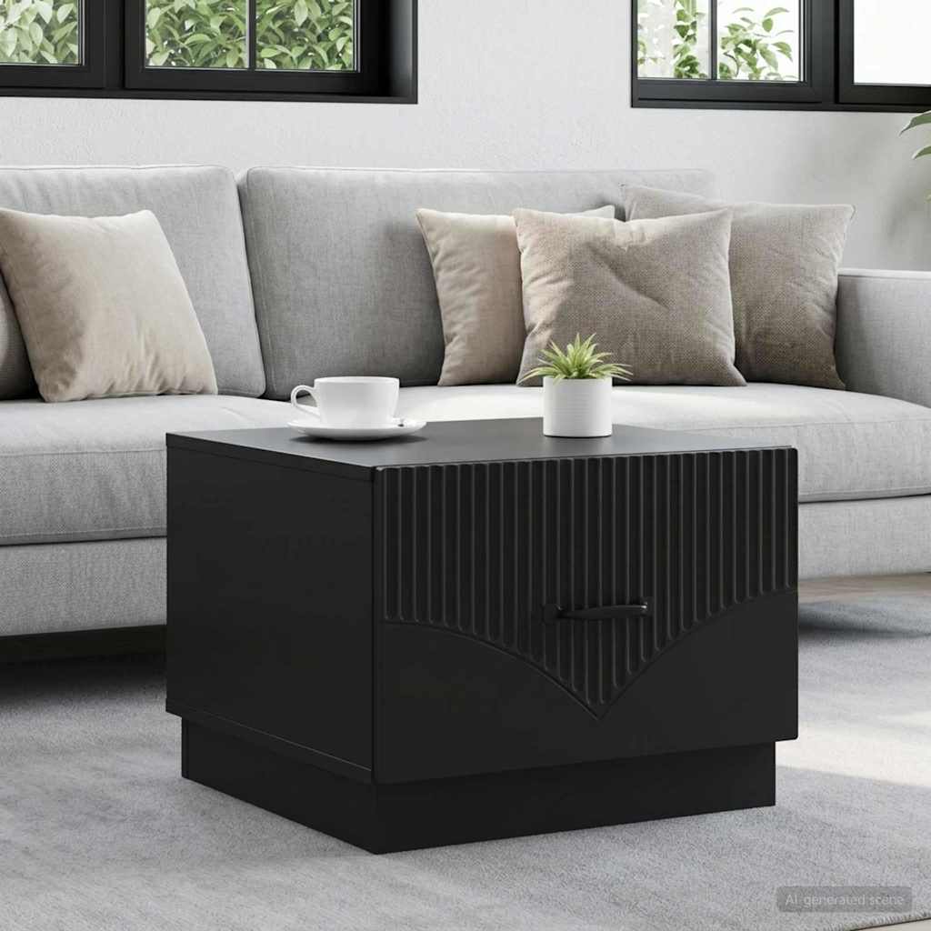 Coffee Table Black 49 x 50 x 37 cm Engineered Wood