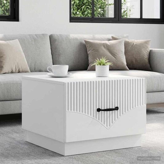 Coffee Table High Gloss White 49 x 50 x 37 cm Engineered Wood
