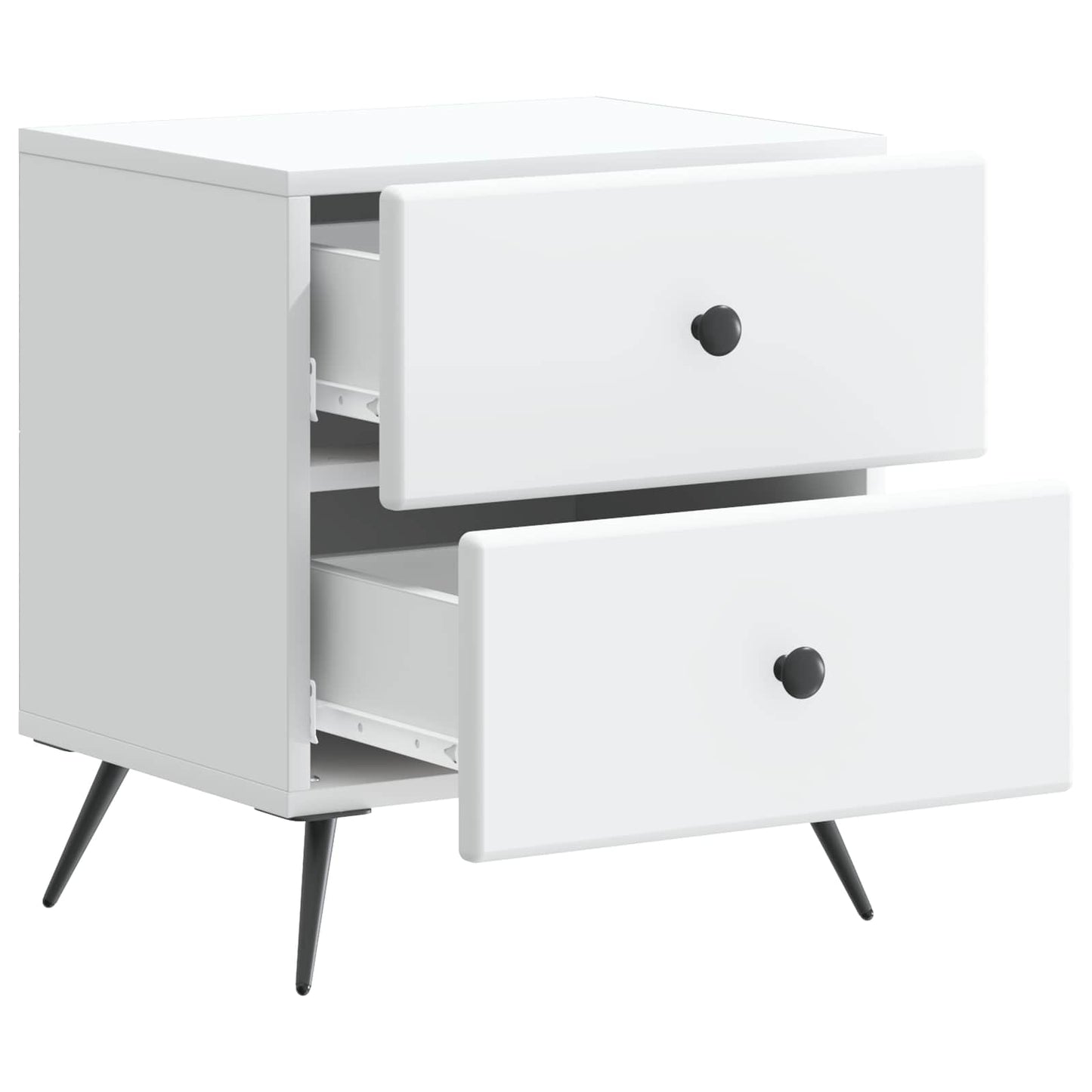 Bedside Cabinet 2 pcs White 43 x 34.5 x 47.5 cm Engineered Wood