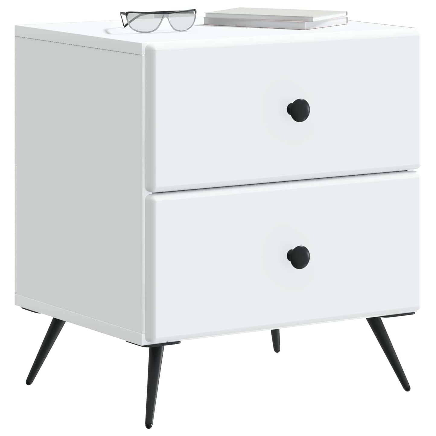 Bedside Cabinet 2 pcs White 43 x 34.5 x 47.5 cm Engineered Wood
