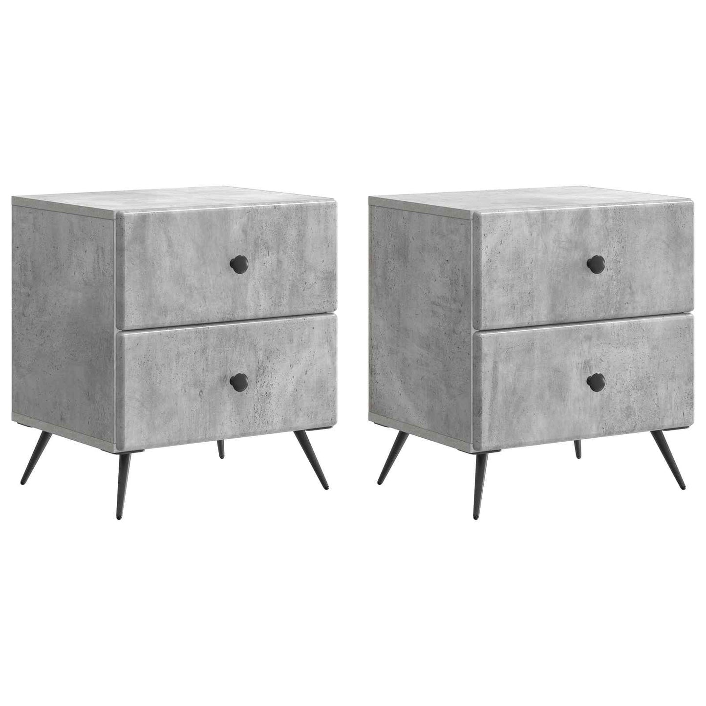 Bedside Cabinet 2 pcs Concrete Grey 43 x 34.5 x 47.5 cm