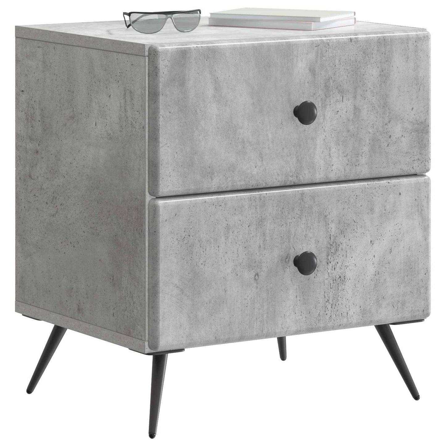 Bedside Cabinet 2 pcs Concrete Grey 43 x 34.5 x 47.5 cm
