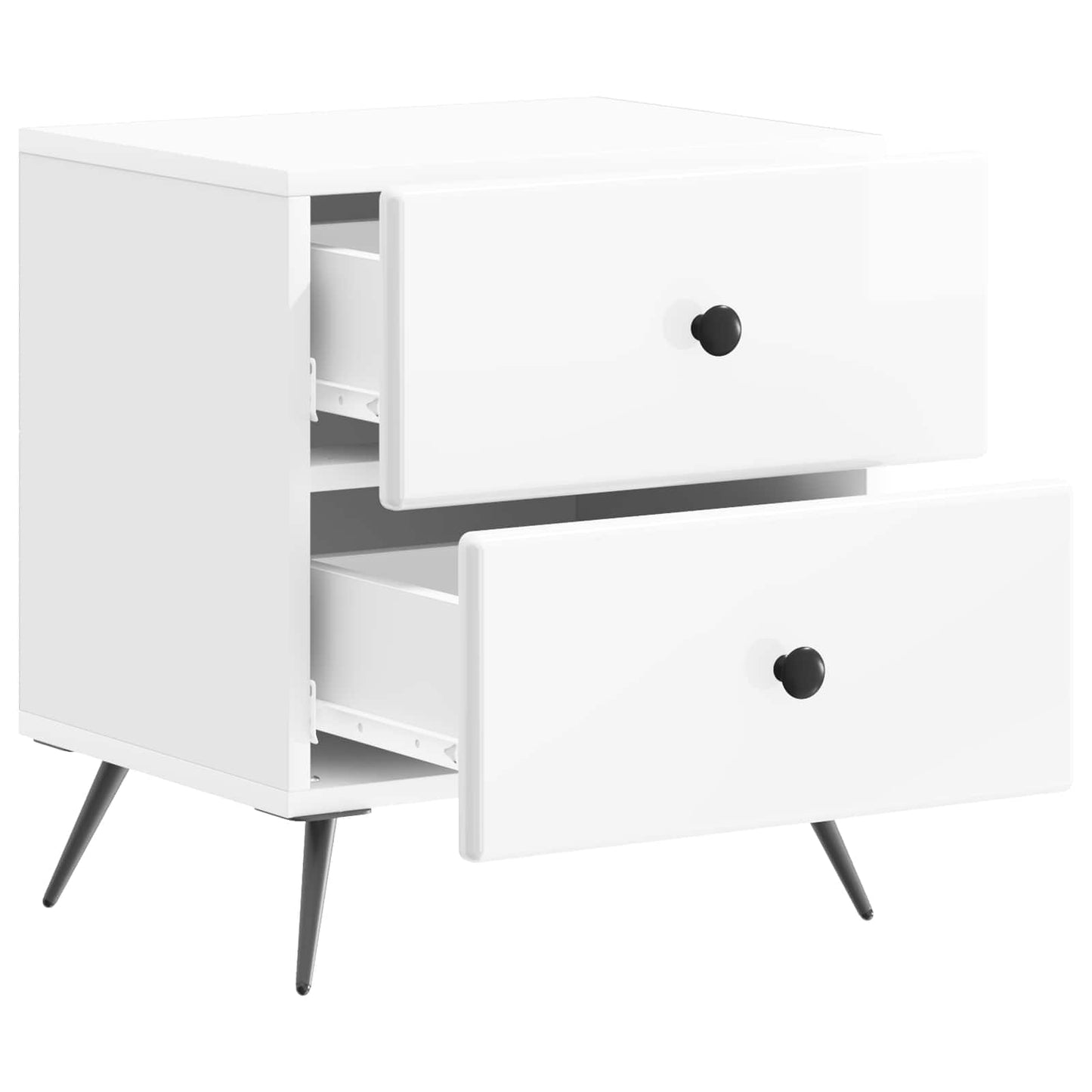 Bedside Cabinet High Gloss White 43 x 34.5 x 47.5 cm