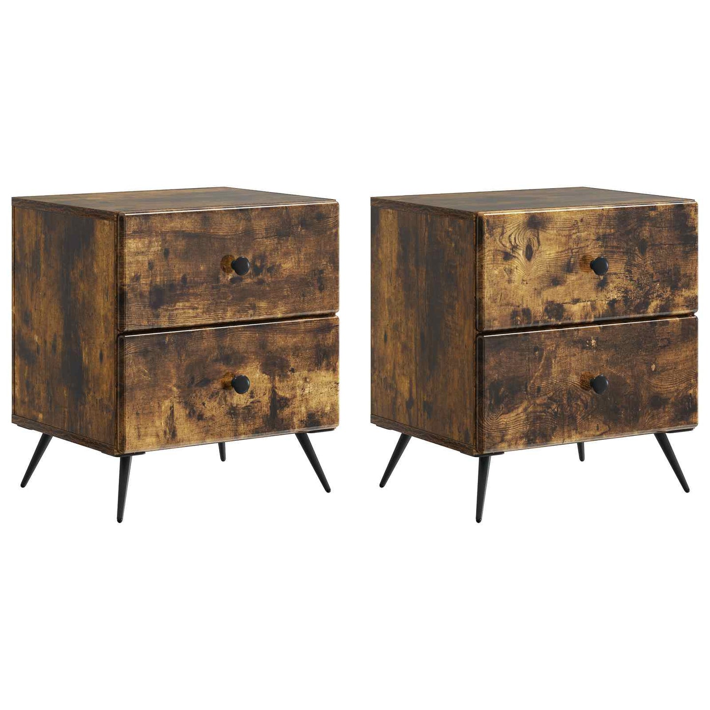 Bedside Cabinet 2 pcs Smoked Oak 43 x 34.5 x 47.5 cm