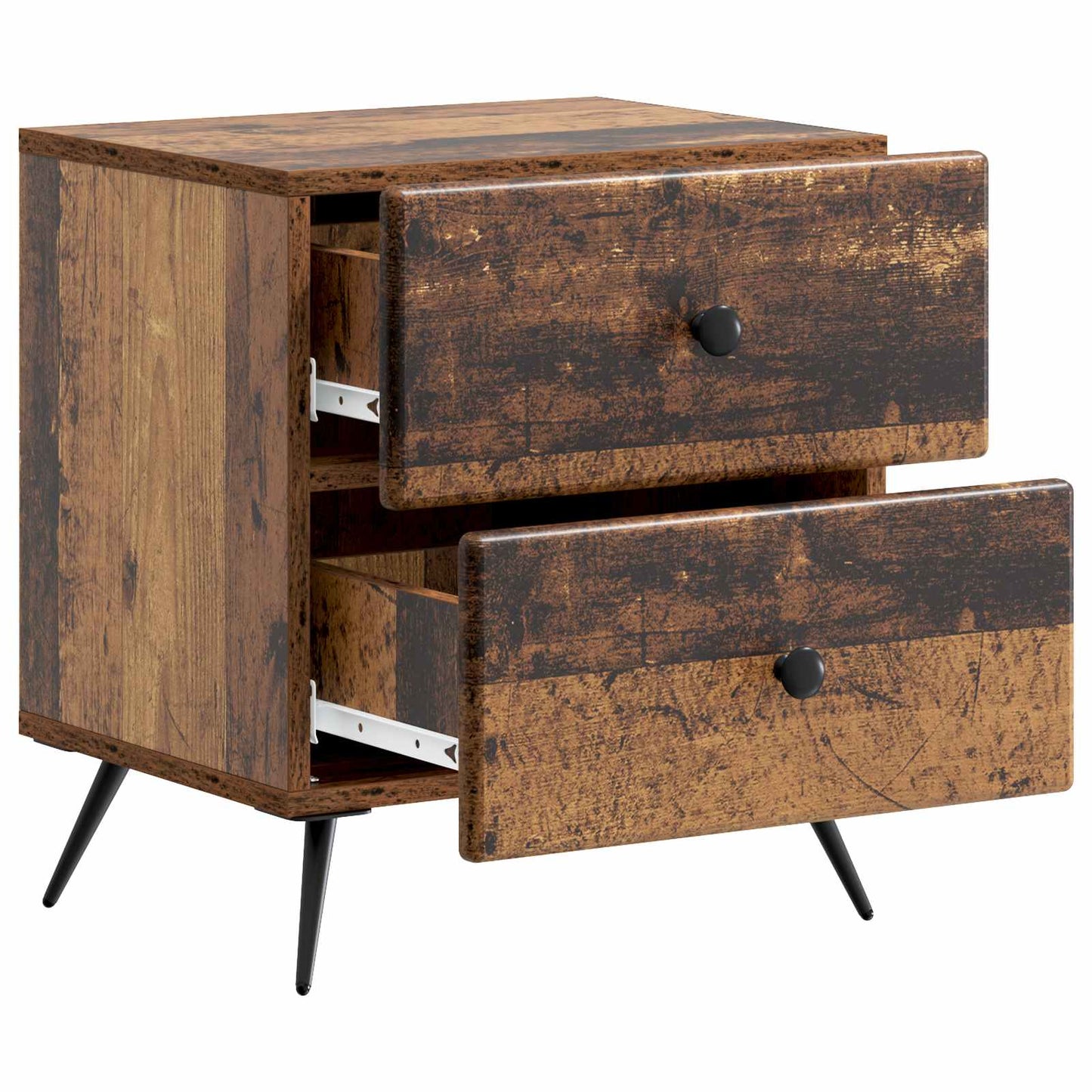 Bedside Cabinet with Drawer 2 pcs Old Wood 43 x 34.5 x 47.5 cm