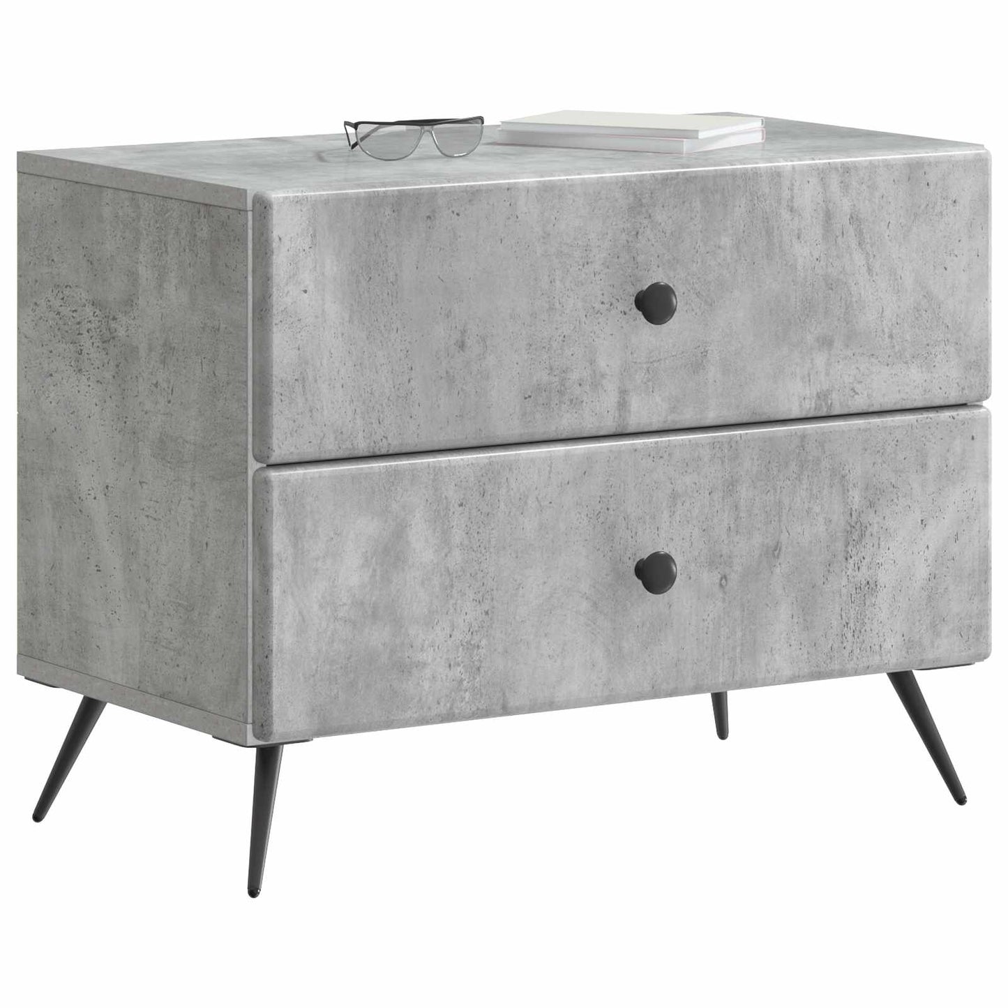Bedside Cabinet with Drawer Concrete Grey 62 x 34.5 x 47.5 cm